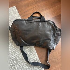 Black Prada Leather Men's Duffle Bag